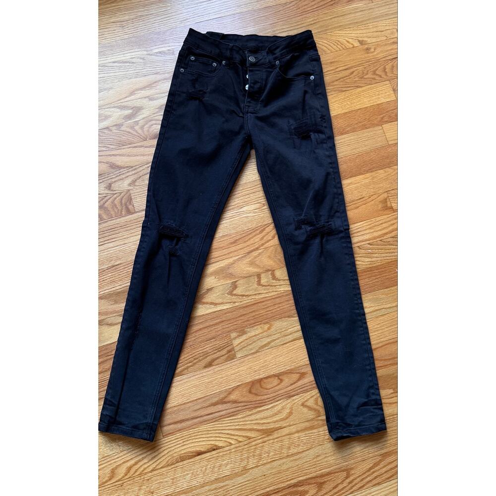 Ksubi Van Winkle Hunter Skinny Jeans Black Distressed | 30 x 30